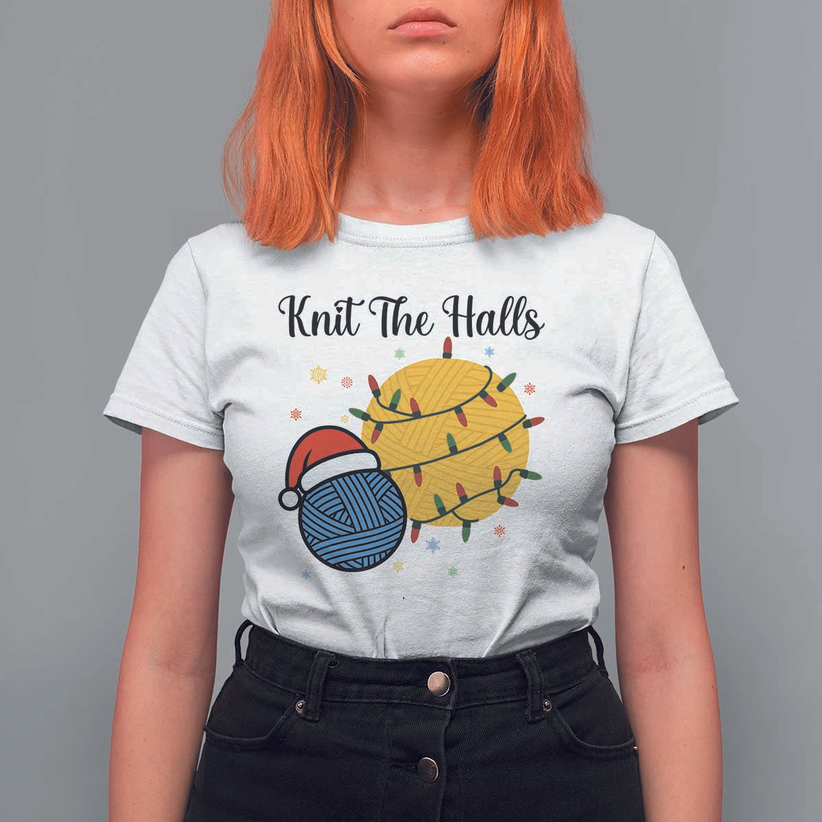 Knit The Halls T Shirt For Women Funny Knitters Christmas Gift - Wonder Print Shop