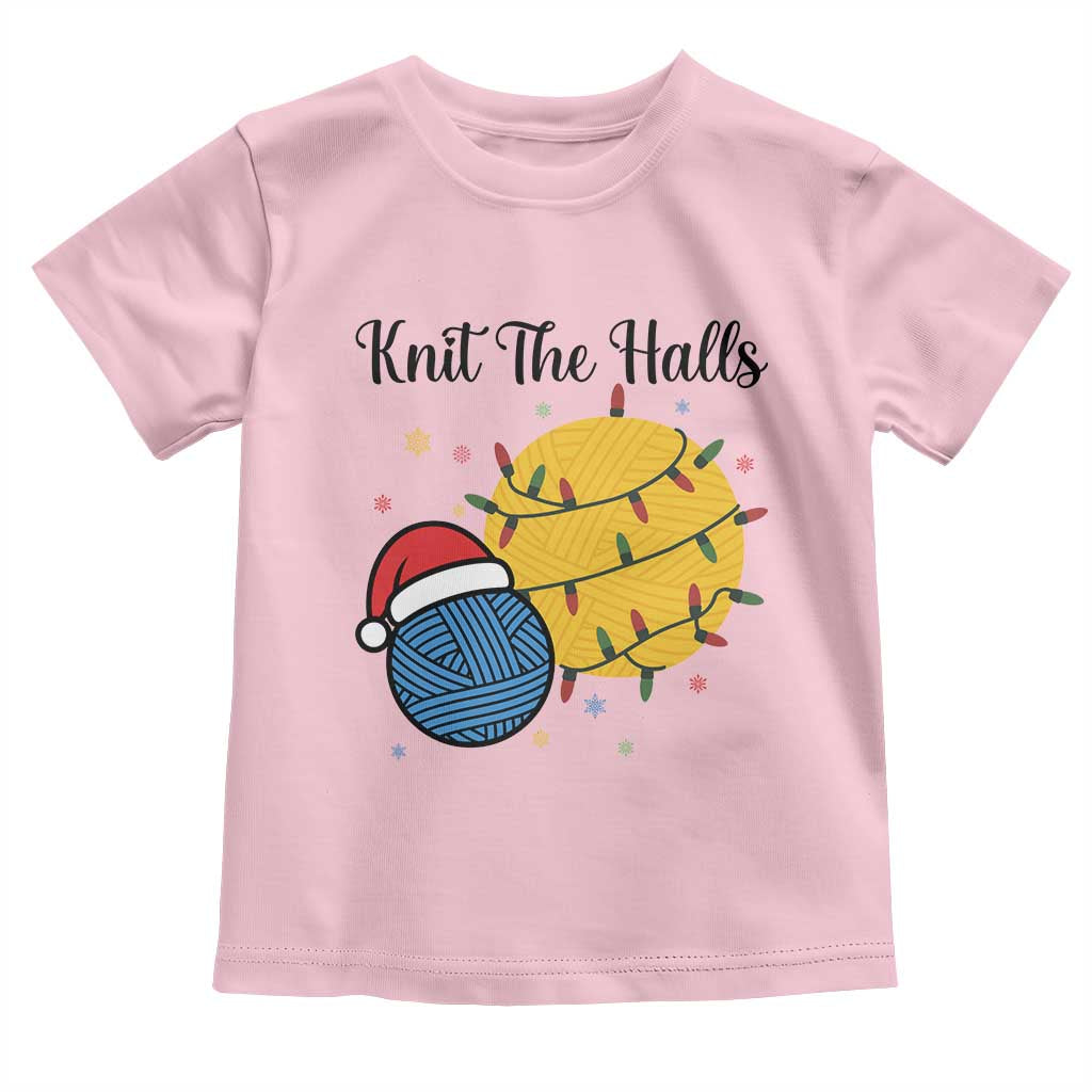 Knit The Halls Toddler T Shirt Funny Knitters Christmas Gift - Wonder Print Shop