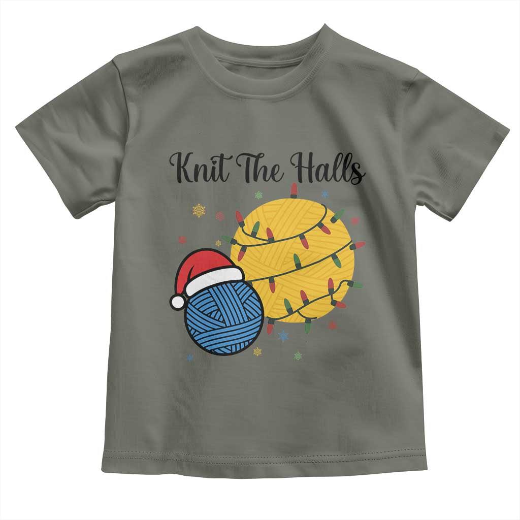 Knit The Halls Toddler T Shirt Funny Knitters Christmas Gift - Wonder Print Shop
