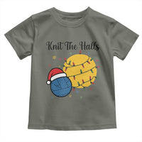 Knit The Halls Toddler T Shirt Funny Knitters Christmas Gift - Wonder Print Shop