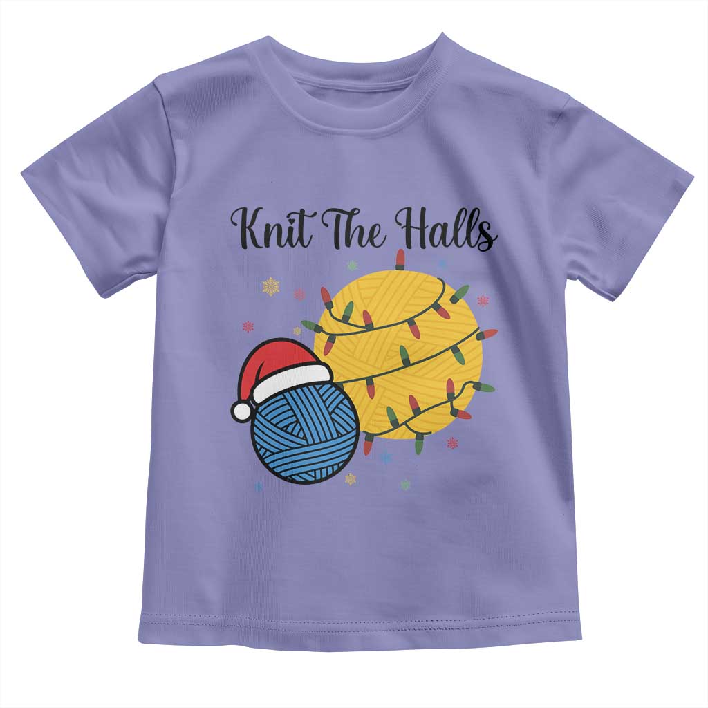 Knit The Halls Toddler T Shirt Funny Knitters Christmas Gift - Wonder Print Shop