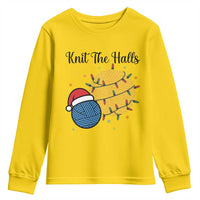 Knit The Halls Youth Sweatshirt Funny Knitters Christmas Gift - Wonder Print Shop