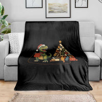 Christmas Dinosaur Knitting Throw Blanket Funny Yarn Tree Gift - Wonder Print Shop