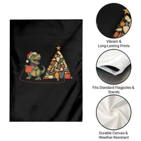 Christmas Dinosaur Knitting Garden Flag Funny Yarn Tree Gift - Wonder Print Shop
