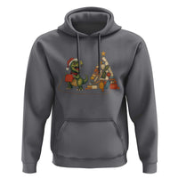 Christmas Dinosaur Knitting Hoodie Funny Yarn Tree Gift - Wonder Print Shop
