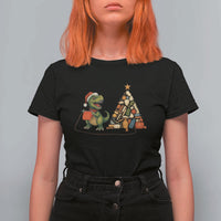 Christmas Dinosaur Knitting T Shirt For Women Funny Yarn Tree Gift - Wonder Print Shop