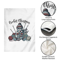 Crochet Christmas Garden Flag Funny Snowman Crocheting Gift - Wonder Print Shop