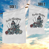 Crochet Christmas Garden Flag Funny Snowman Crocheting Gift - Wonder Print Shop