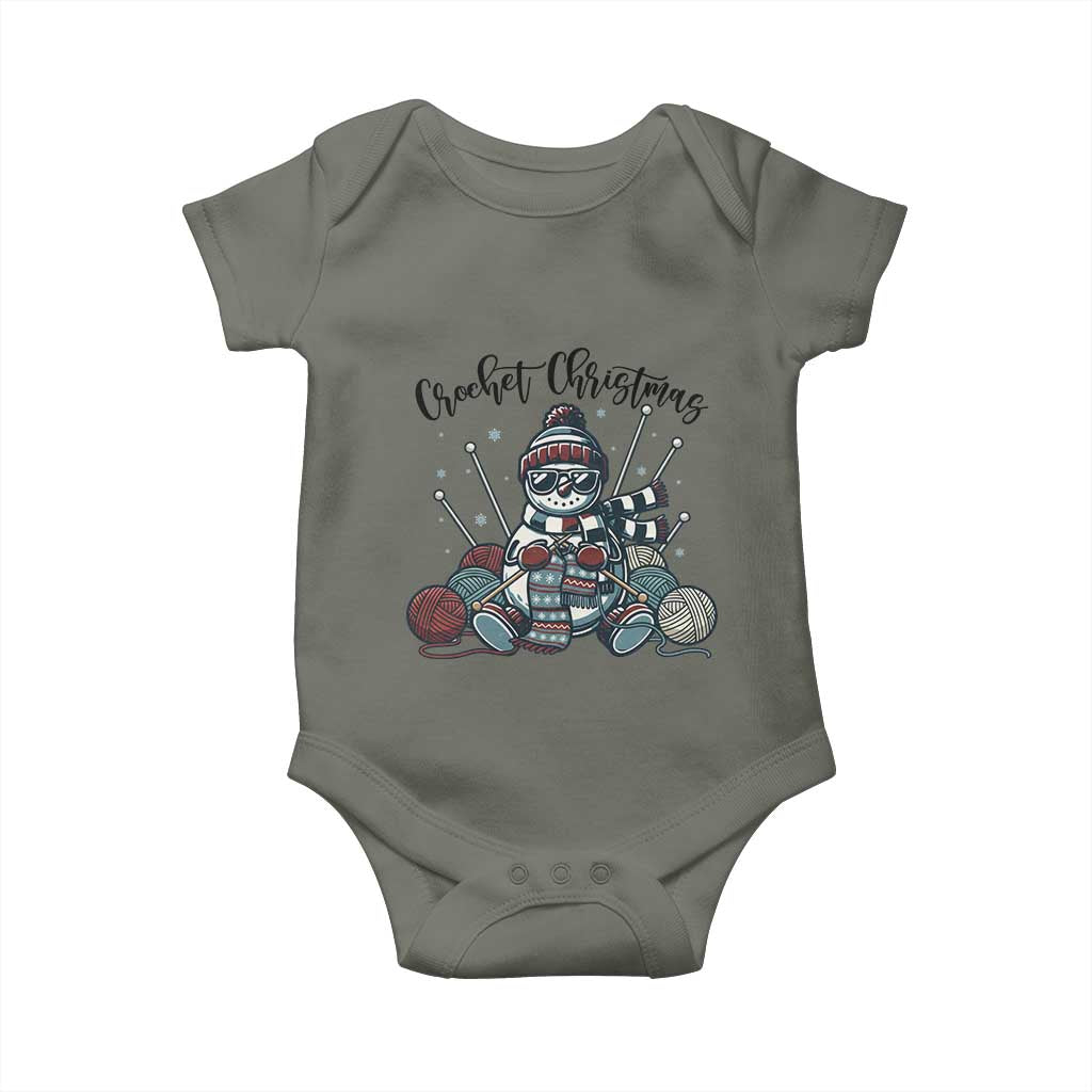 Crochet Christmas Baby Onesie Funny Snowman Crocheting Gift - Wonder Print Shop
