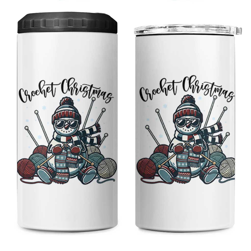 Crochet Christmas 4 in 1 Can Cooler Tumbler Funny Snowman Crocheting Gift - Wonder Print Shop