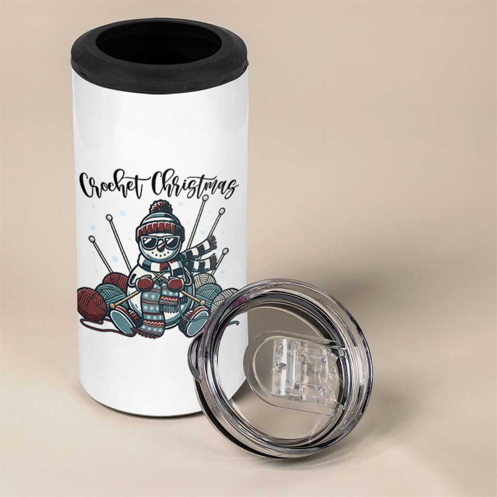 Crochet Christmas 4 in 1 Can Cooler Tumbler Funny Snowman Crocheting Gift - Wonder Print Shop