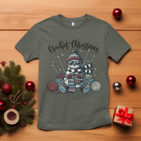 Crochet Christmas T Shirt Funny Snowman Crocheting Gift - Wonder Print Shop