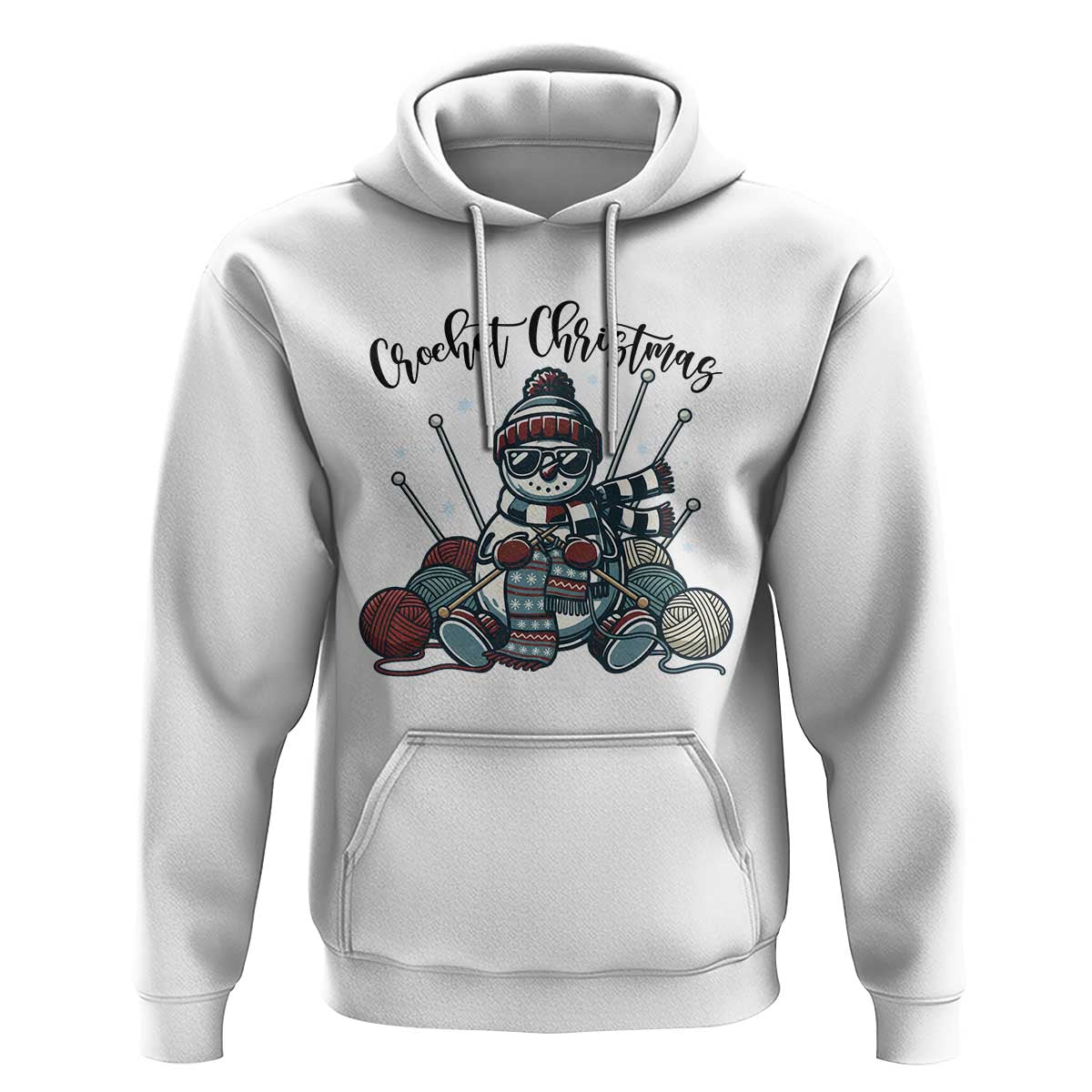 Crochet Christmas Hoodie Funny Snowman Crocheting Gift - Wonder Print Shop