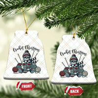 Crochet Xmas Ceramic Ornament Funny Snowman Crocheting Gift - Wonder Print Shop