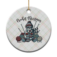 Crochet Xmas Ceramic Ornament Funny Snowman Crocheting Gift - Wonder Print Shop