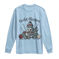 Crochet Christmas Long Sleeve Shirt Funny Snowman Crocheting Gift - Wonder Print Shop
