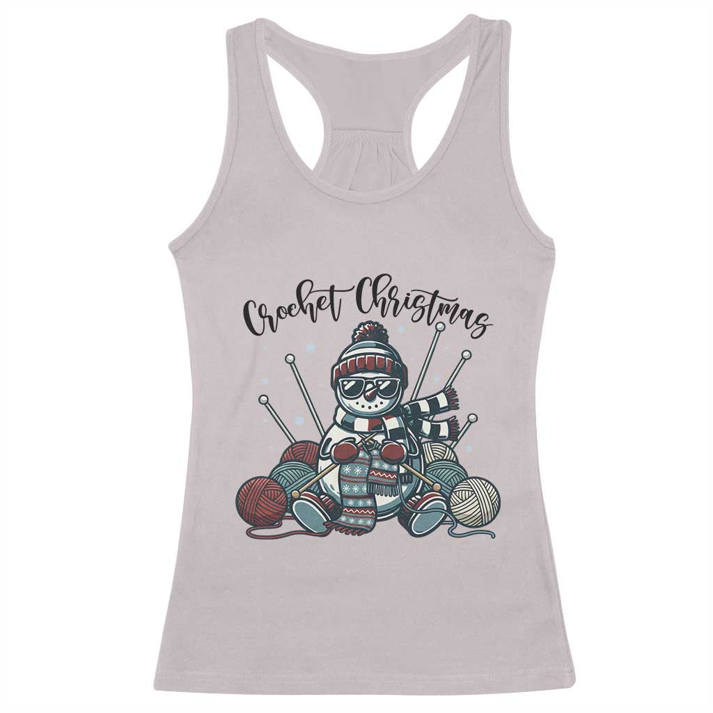 Crochet Christmas Racerback Tank Top Funny Snowman Crocheting Gift - Wonder Print Shop