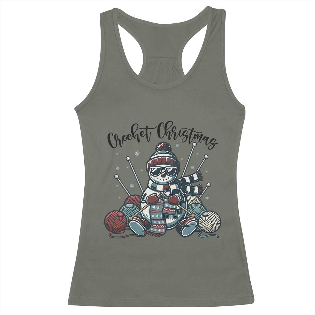 Crochet Christmas Racerback Tank Top Funny Snowman Crocheting Gift - Wonder Print Shop