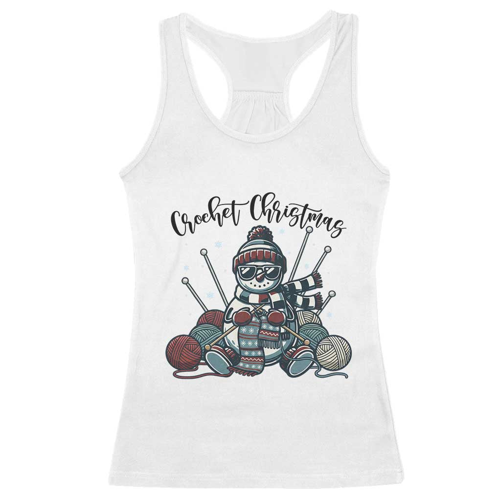 Crochet Christmas Racerback Tank Top Funny Snowman Crocheting Gift - Wonder Print Shop