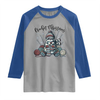 Crochet Christmas Raglan Shirt Funny Snowman Crocheting Gift - Wonder Print Shop