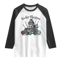 Crochet Christmas Raglan Shirt Funny Snowman Crocheting Gift - Wonder Print Shop
