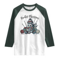 Crochet Christmas Raglan Shirt Funny Snowman Crocheting Gift - Wonder Print Shop
