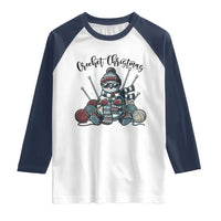 Crochet Christmas Raglan Shirt Funny Snowman Crocheting Gift - Wonder Print Shop