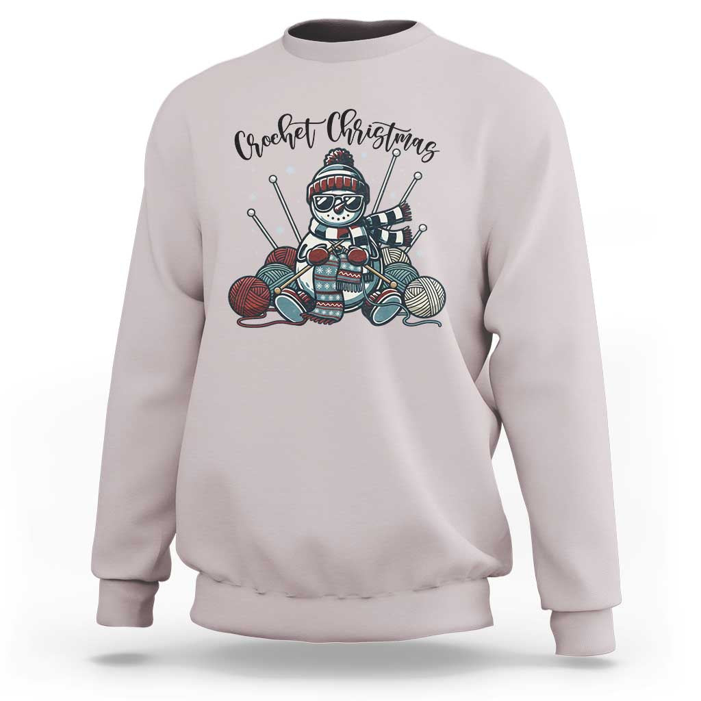 Crochet Christmas Sweatshirt Funny Snowman Crocheting Gift - Wonder Print Shop