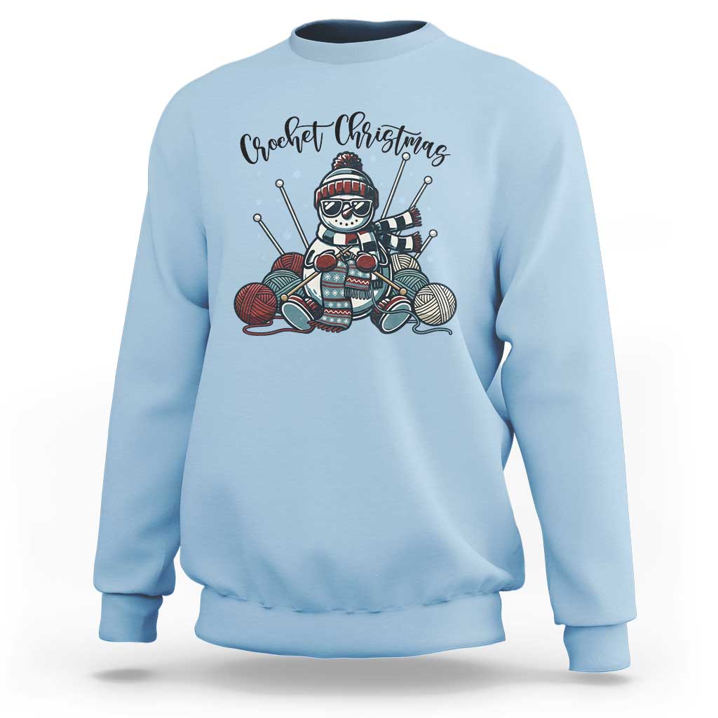 Crochet Christmas Sweatshirt Funny Snowman Crocheting Gift - Wonder Print Shop