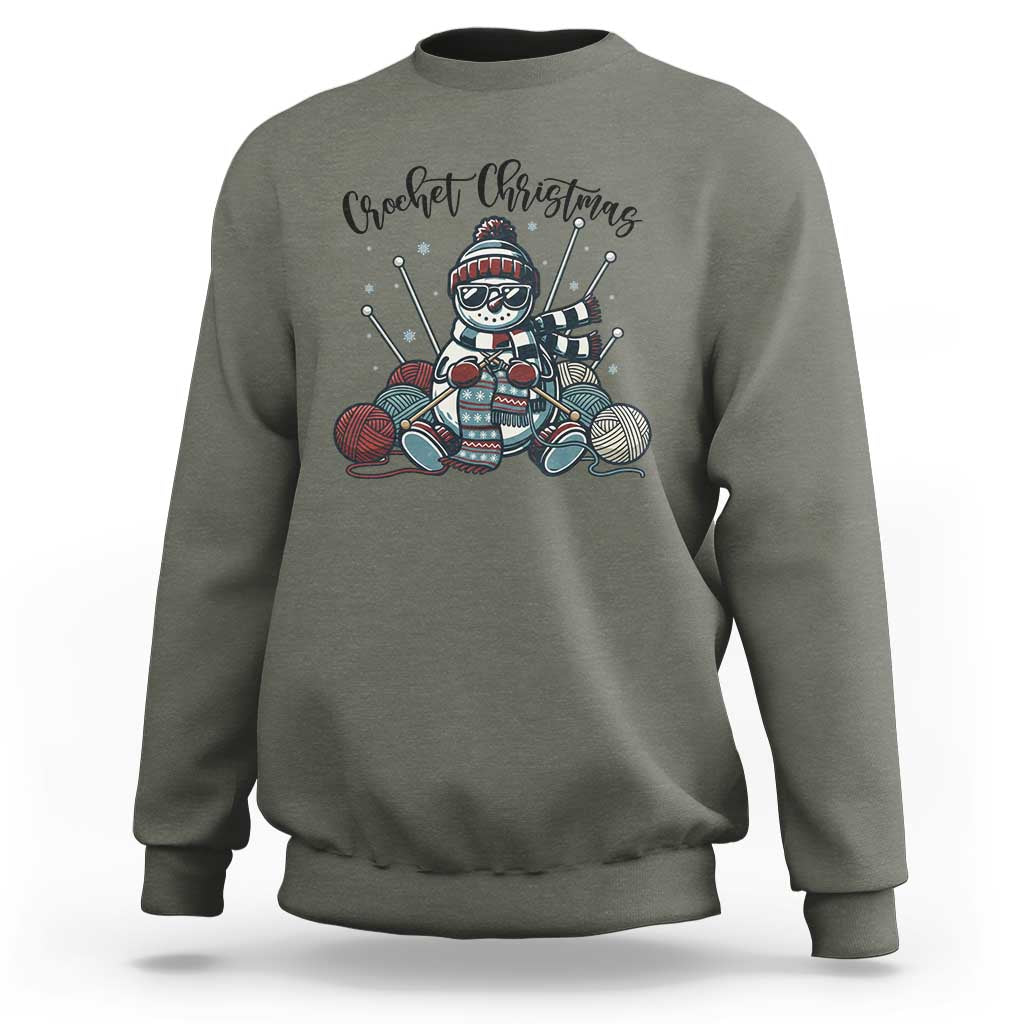 Crochet Christmas Sweatshirt Funny Snowman Crocheting Gift - Wonder Print Shop