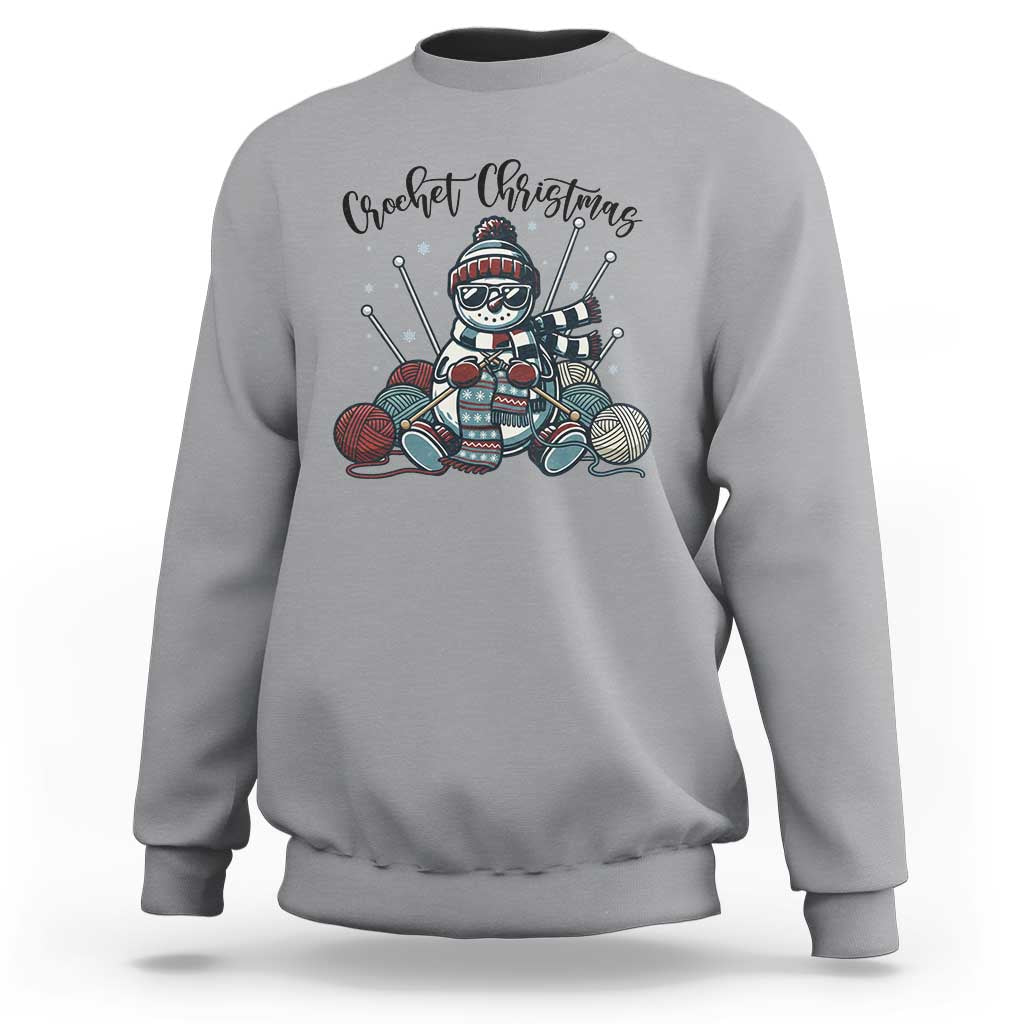 Crochet Christmas Sweatshirt Funny Snowman Crocheting Gift - Wonder Print Shop