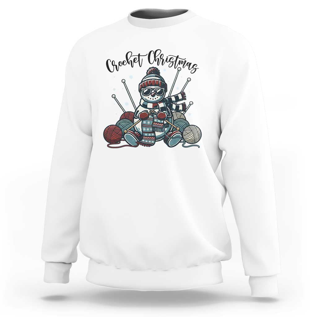 Crochet Christmas Sweatshirt Funny Snowman Crocheting Gift - Wonder Print Shop