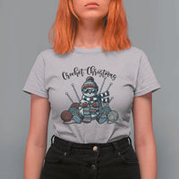 Crochet Christmas T Shirt For Women Funny Snowman Crocheting Gift - Wonder Print Shop