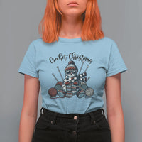 Crochet Christmas T Shirt For Women Funny Snowman Crocheting Gift - Wonder Print Shop