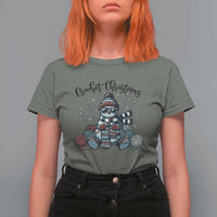 Crochet Christmas T Shirt For Women Funny Snowman Crocheting Gift - Wonder Print Shop