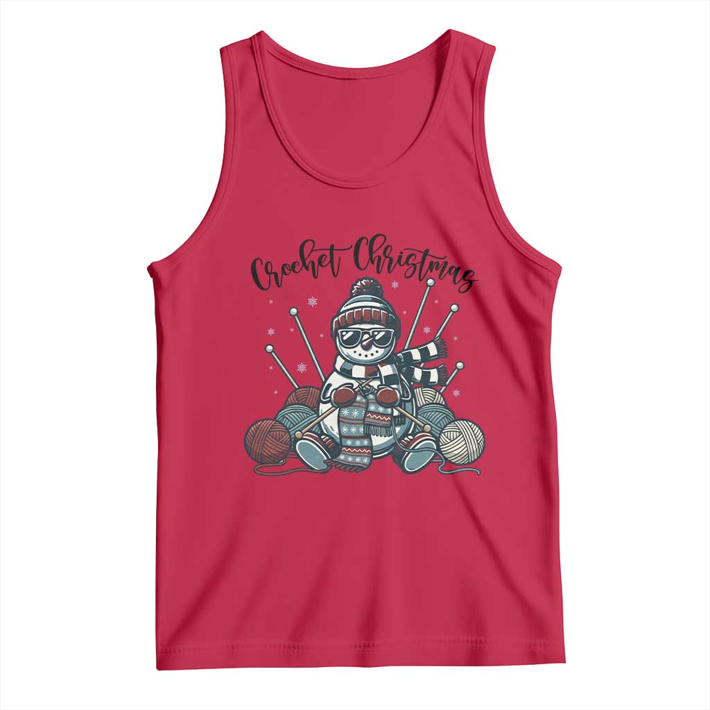 Crochet Christmas Tank Top Funny Snowman Crocheting Gift - Wonder Print Shop