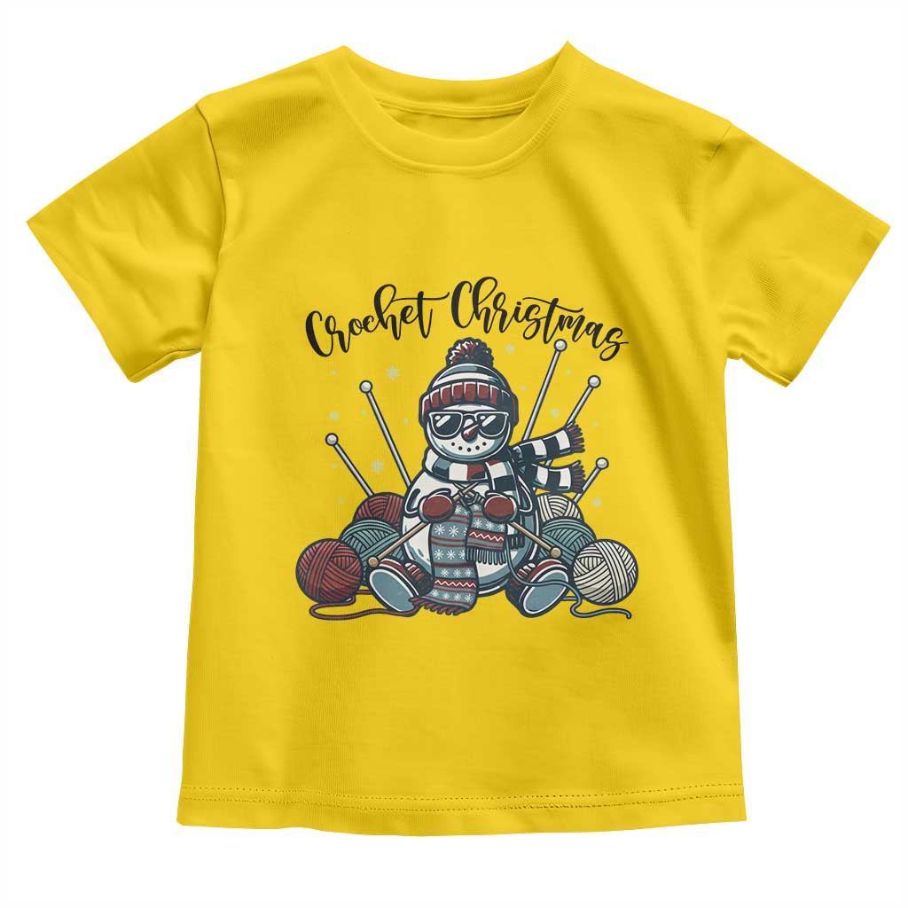 Crochet Christmas Toddler T Shirt Funny Snowman Crocheting Gift - Wonder Print Shop