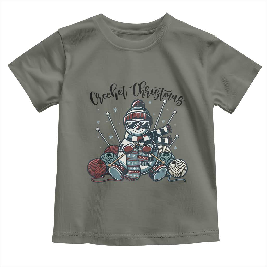 Crochet Christmas Toddler T Shirt Funny Snowman Crocheting Gift - Wonder Print Shop