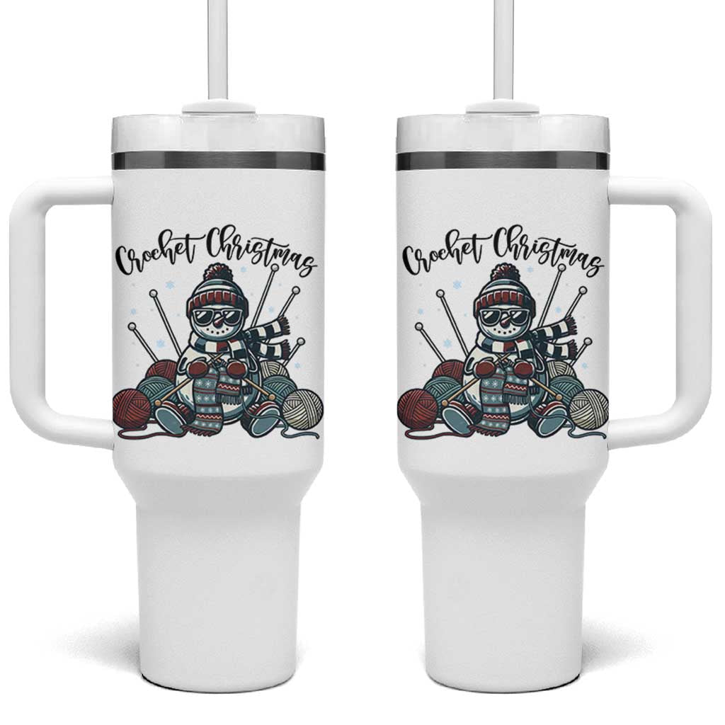 Crochet Christmas Tumbler With Handle Funny Snowman Crocheting Gift - Wonder Print Shop