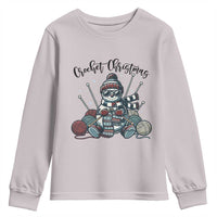 Crochet Christmas Youth Sweatshirt Funny Snowman Crocheting Gift - Wonder Print Shop