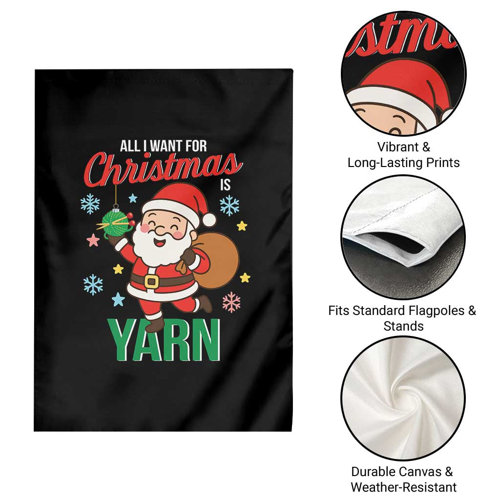 All I Want For Christmas Is Yarn Garden Flag Knitting Christmas - Wonder Print Shop