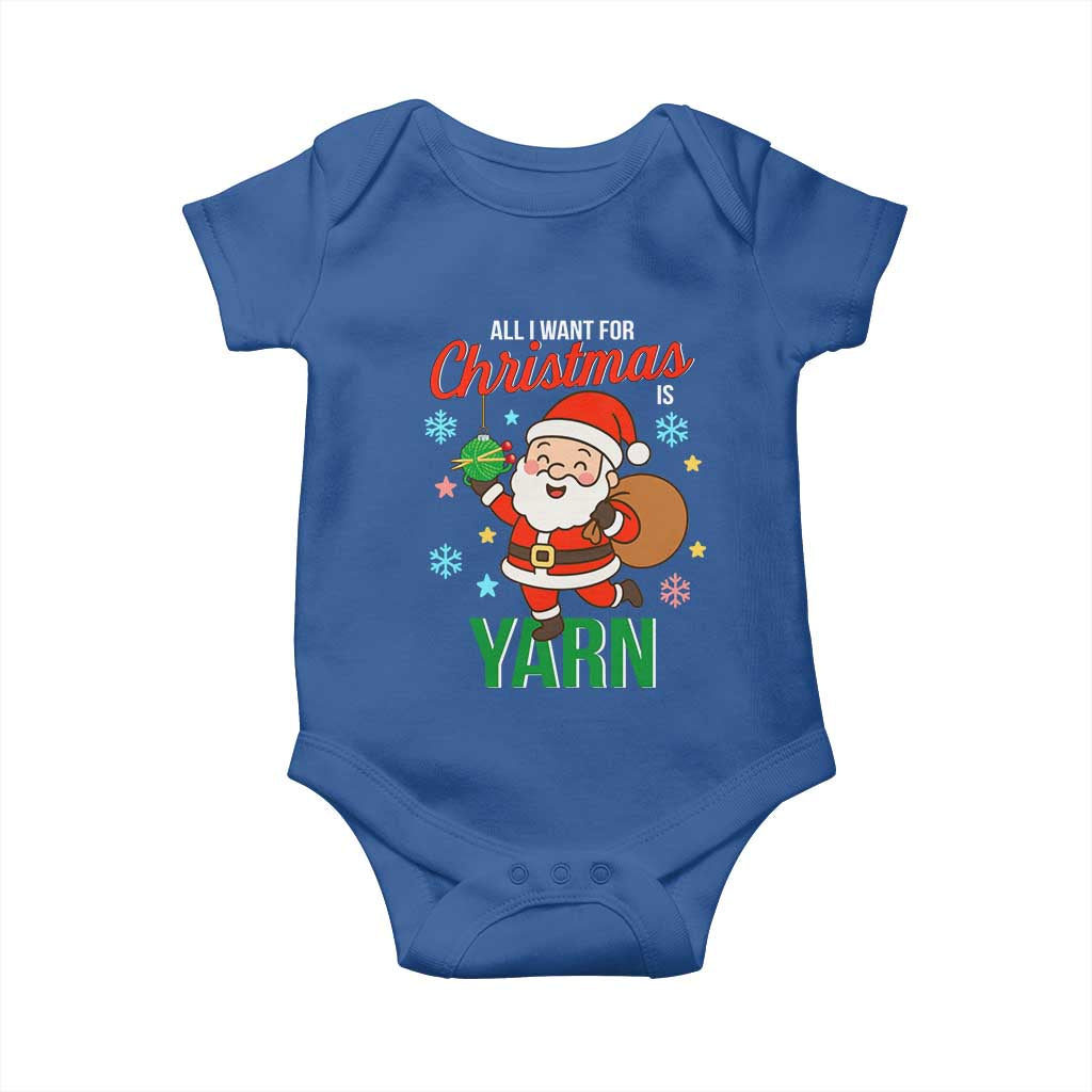 All I Want For Christmas Is Yarn Baby Onesie Knitting Christmas - Wonder Print Shop