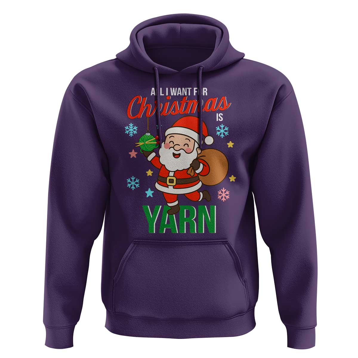 All I Want For Christmas Is Yarn Hoodie Knitting Christmas - Wonder Print Shop