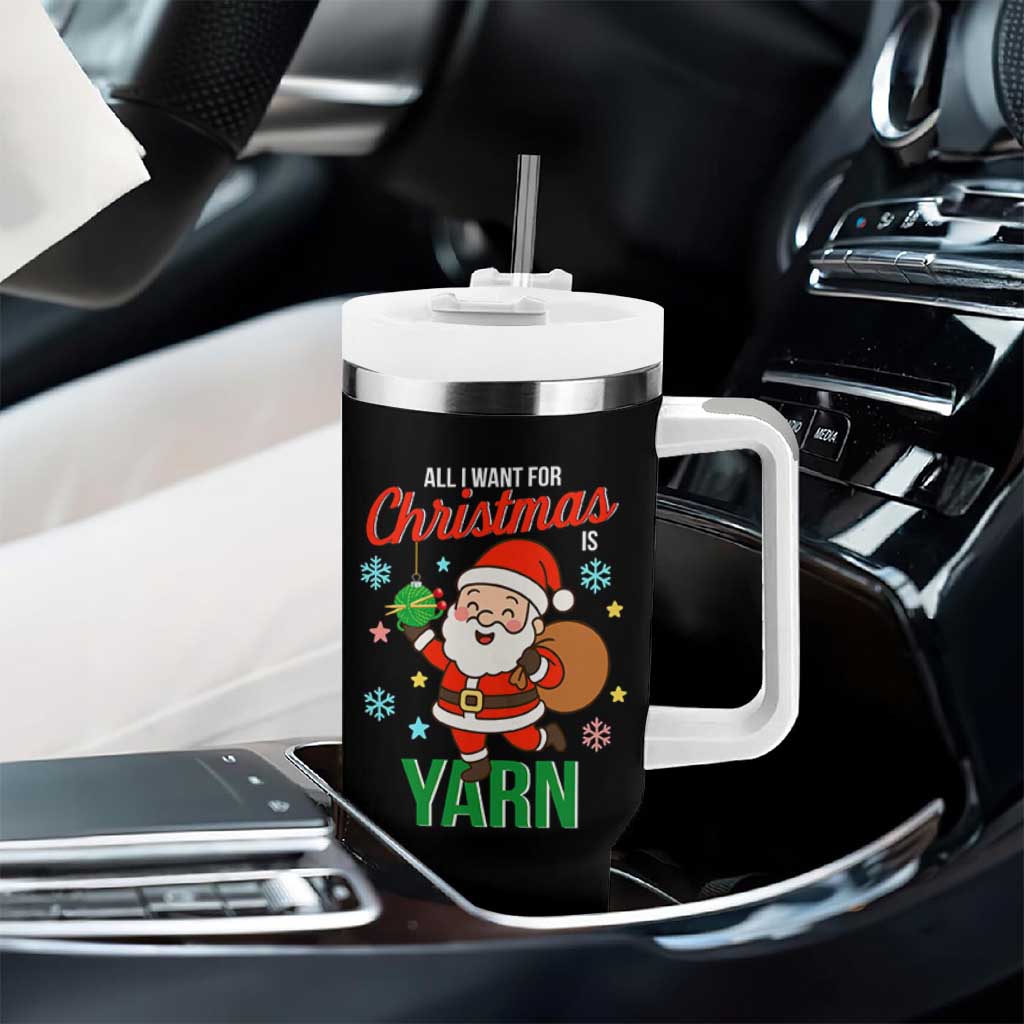 All I Want For Christmas Is Yarn Tumbler With Handle Knitting Christmas - Wonder Print Shop