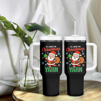 All I Want For Christmas Is Yarn Tumbler With Handle Knitting Christmas - Wonder Print Shop