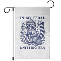 In My Feral Knitting Era Garden Flag Raccoon Yarn Lover - Wonder Print Shop