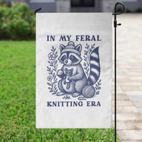 In My Feral Knitting Era Garden Flag Raccoon Yarn Lover - Wonder Print Shop