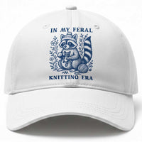In My Feral Knitting Era Baseball Cap Raccoon Yarn Lover