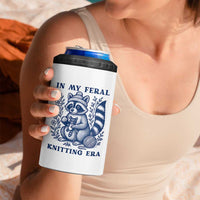 In My Feral Knitting Era 4 in 1 Can Cooler Tumbler Raccoon Yarn Lover - Wonder Print Shop