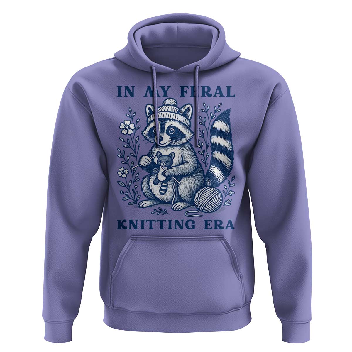In My Feral Knitting Era Hoodie Raccoon Yarn Lover - Wonder Print Shop